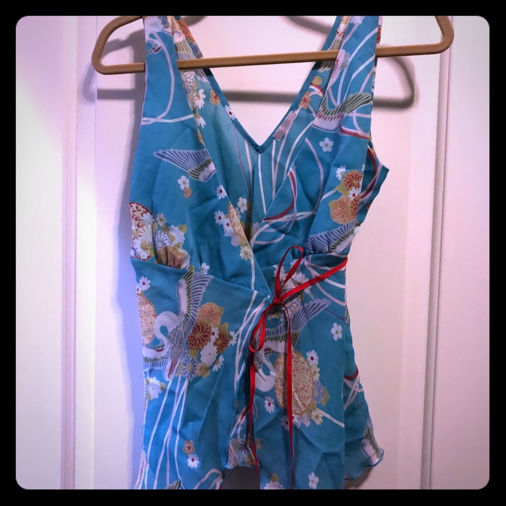 Bluish wrap top by Lux
